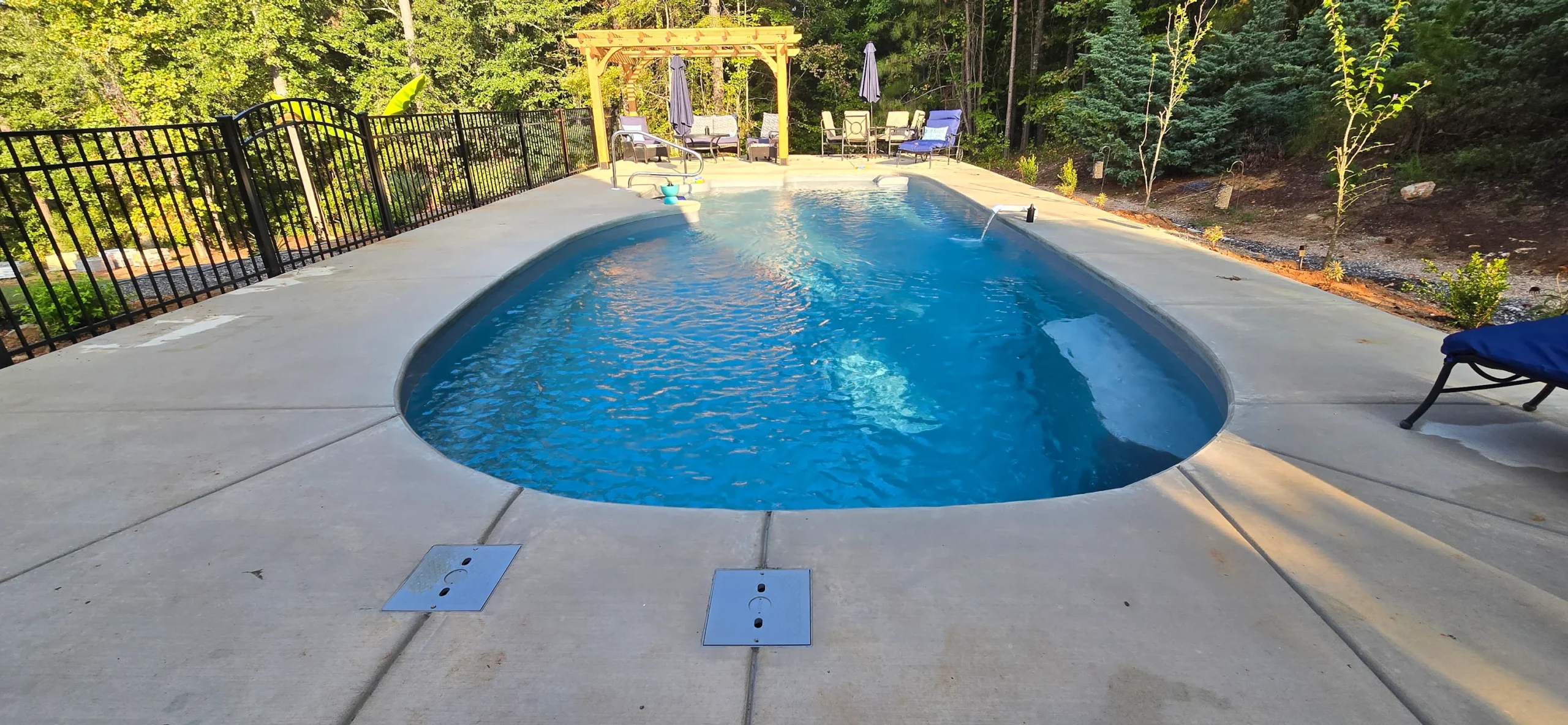 Fiberglass pool installation project