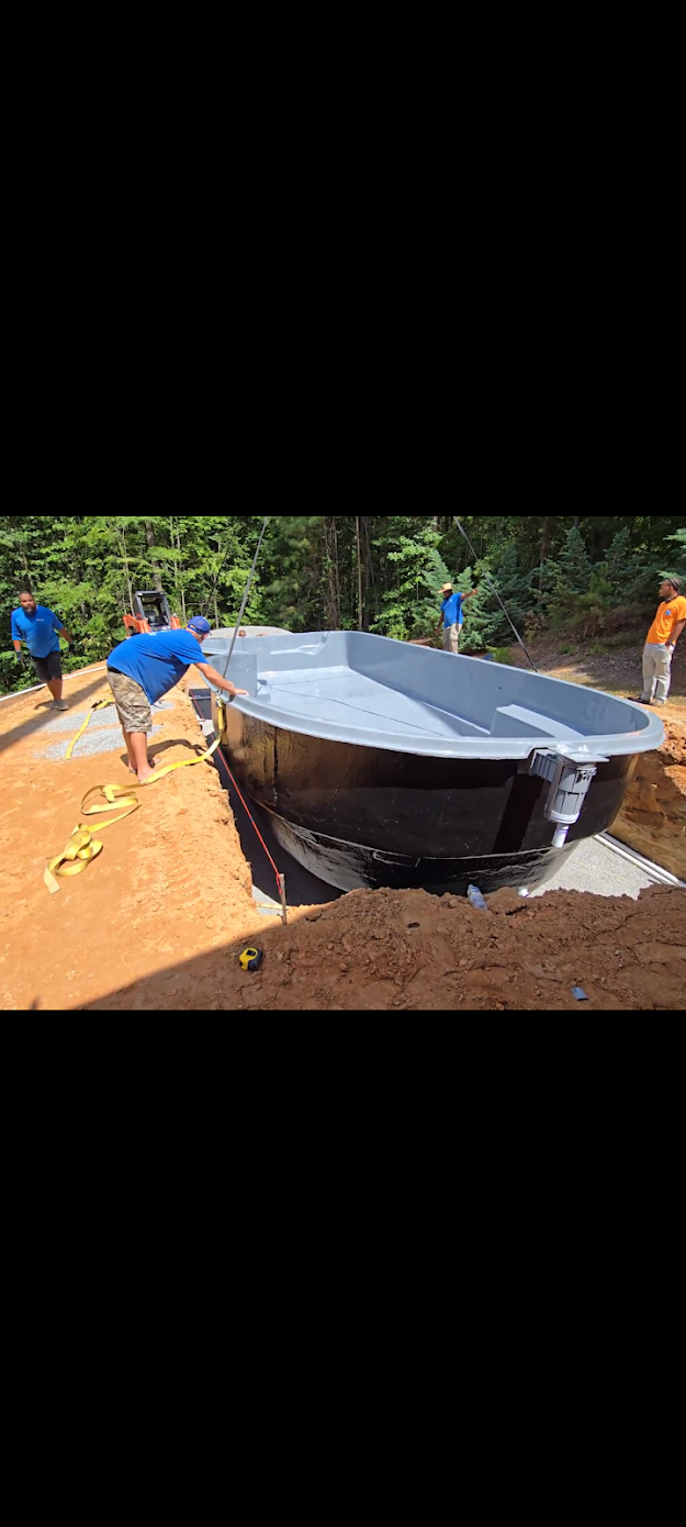 Outdoor living pool installation