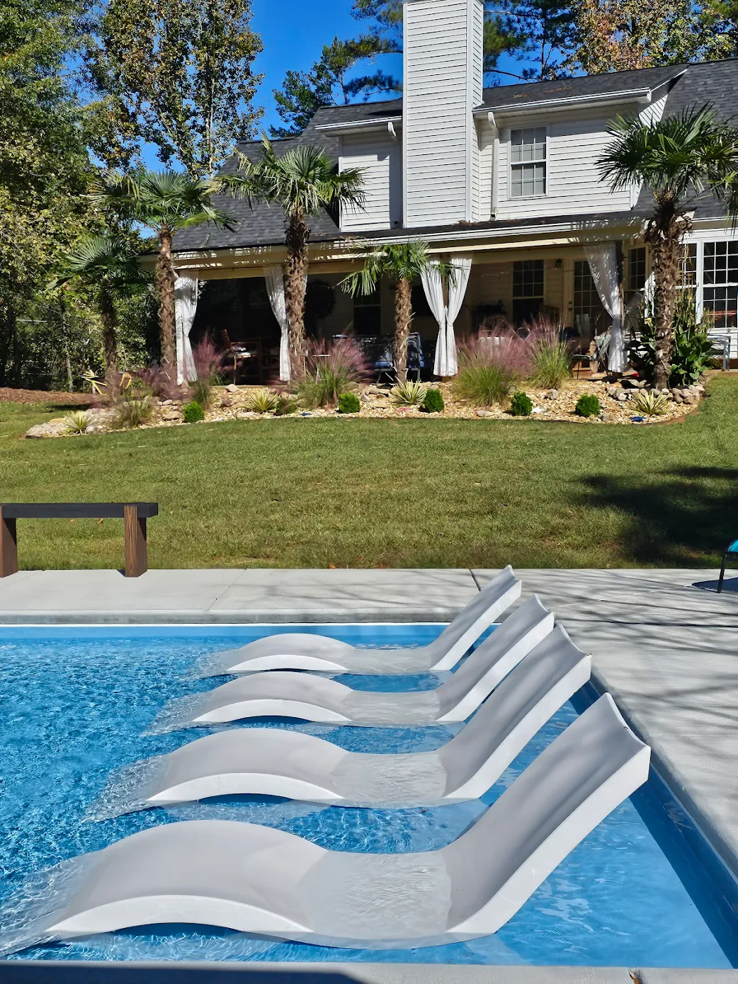 Backyard pool installation project