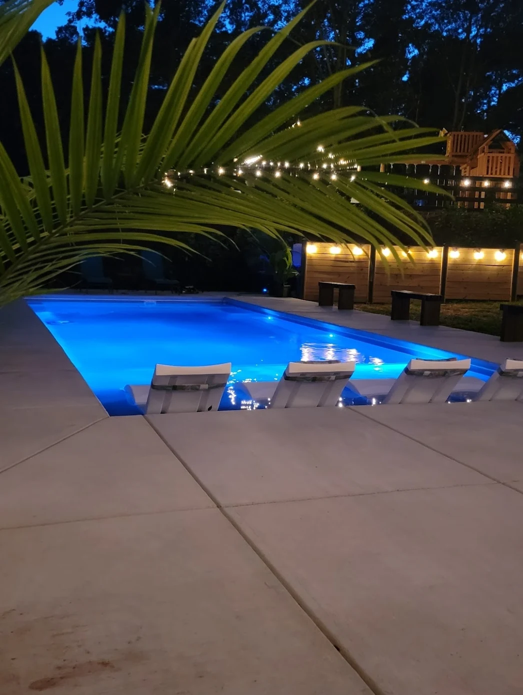 Modern fiberglass swimming pool