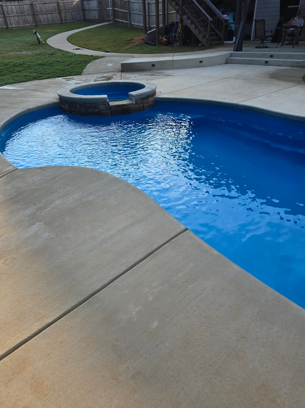 Fiberglass pool installation project