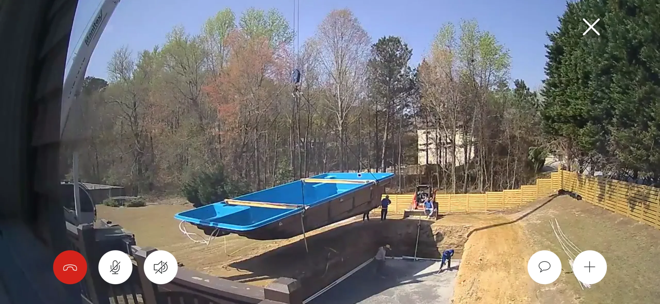 Fiberglass pool installation project