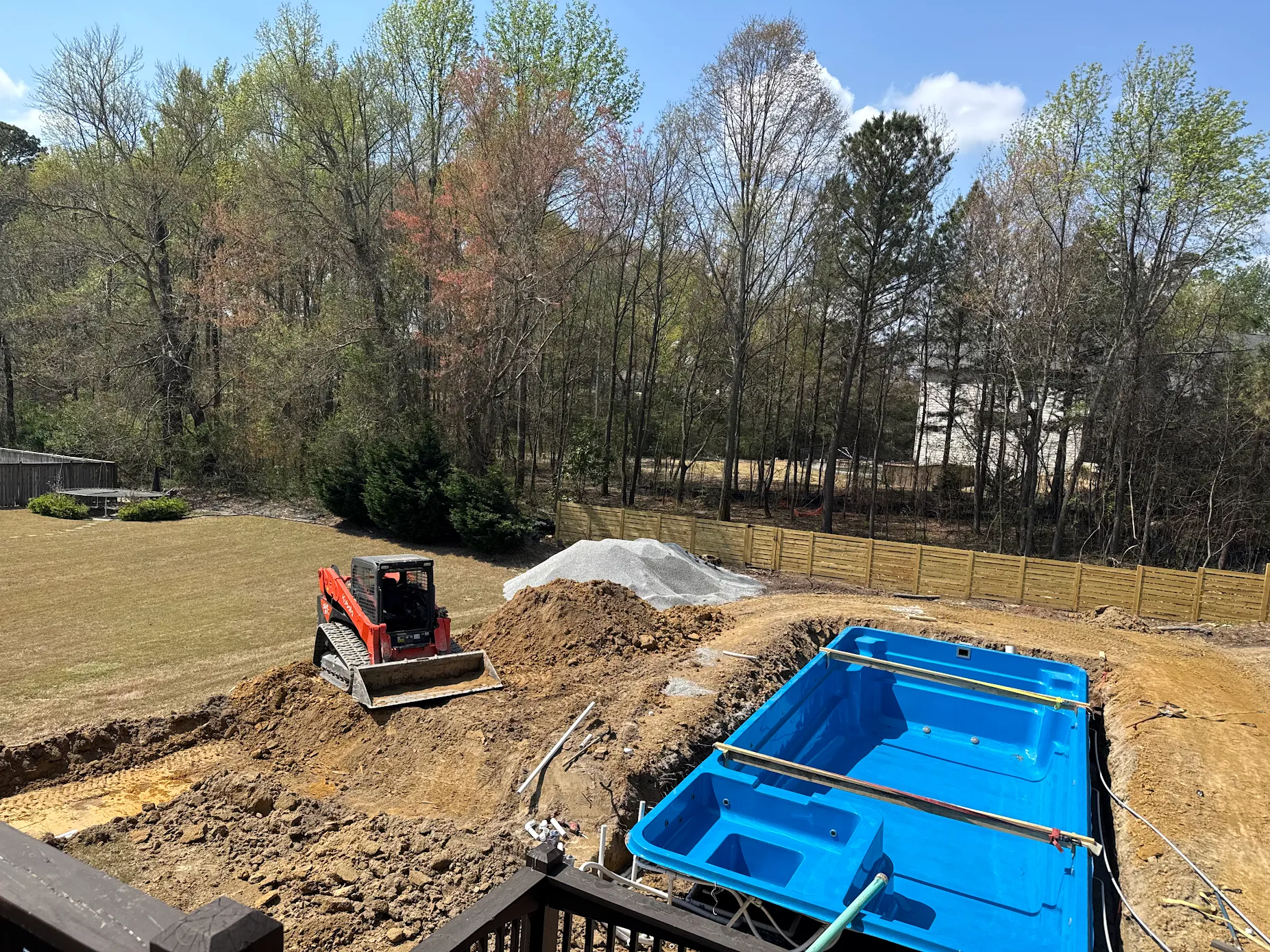 Custom backyard pool construction