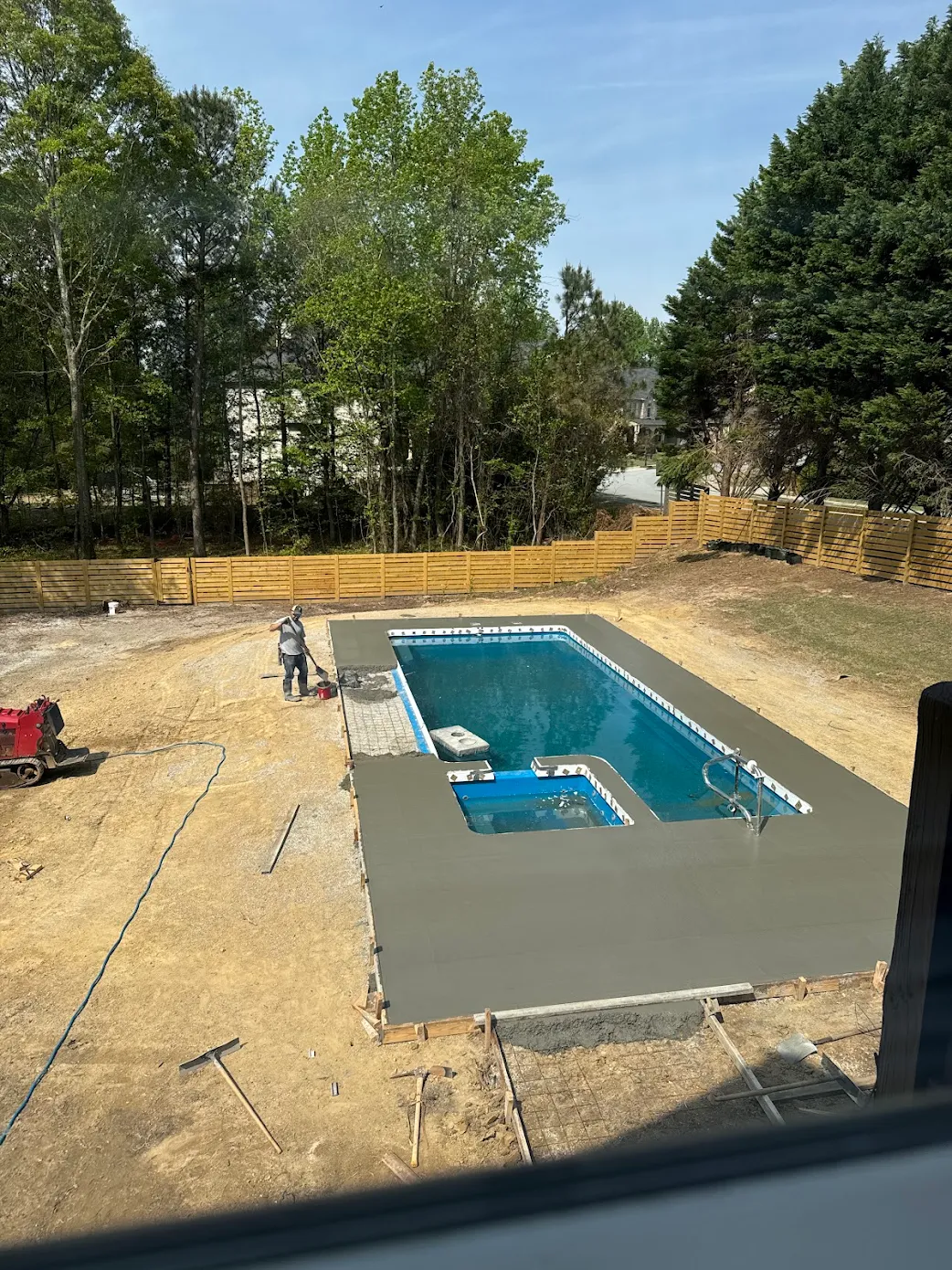 Outdoor pool installation project
