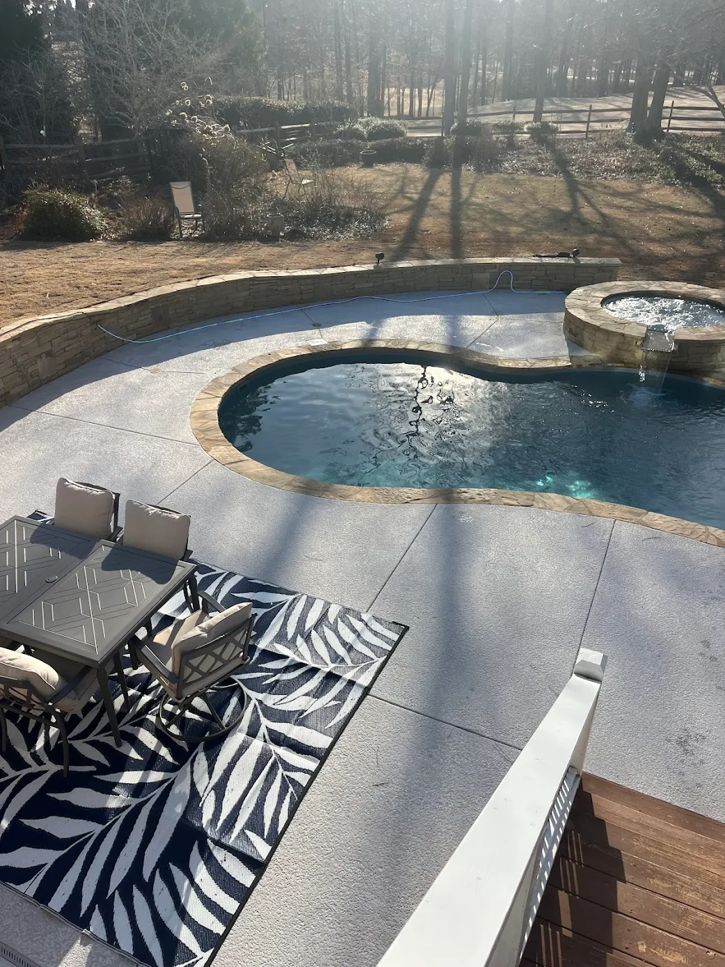 Fiberglass pool installation project