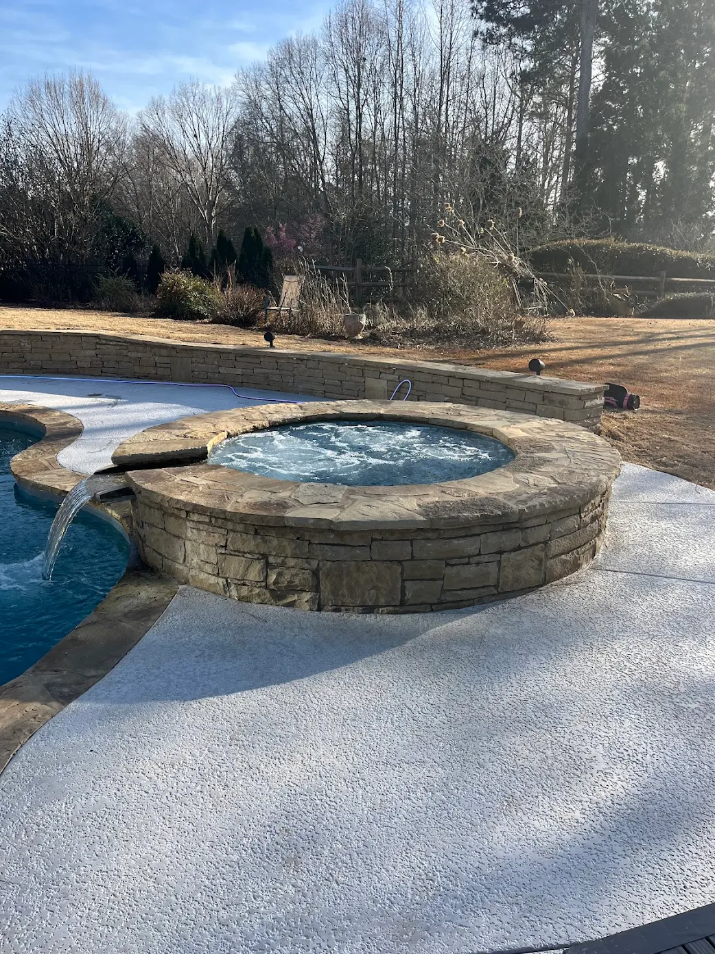 Completed backyard pool environment